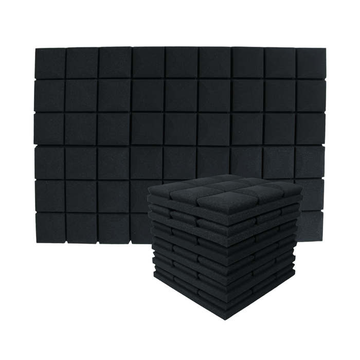 12 Pack - Mushroom - Acoustic Foam - Black - 30cm Hush Echo