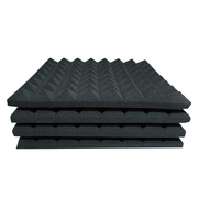 Pyramid Acoustic Foam Black 50cm (4 Pack) | Hush Echo