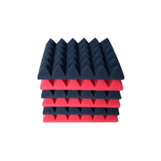 6 Pack - Pyramid - Acoustic Foam - Red Black - 30cm Hush Echo
