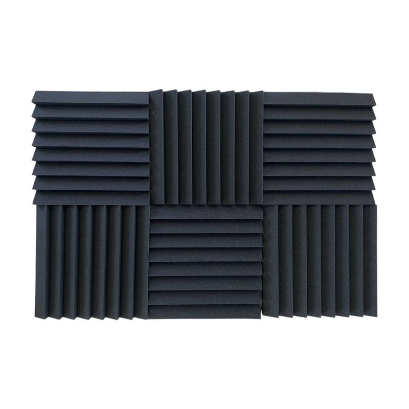 6 Pack - Slope Wedge - Acoustic Foam - Black - 30cm | Hush Echo
