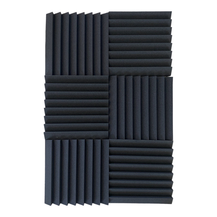 6 Pack - Slope Wedge - Acoustic Foam - Black - 30cm Hush Echo