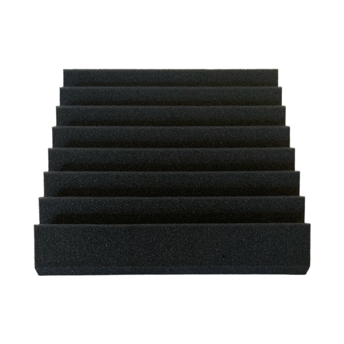 Slope Wedge - Acoustic Foam - Black - 30cm Hush Echo - Front view