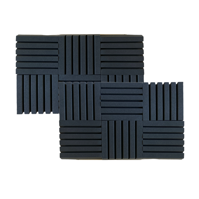 12 Pack - Strip - Acoustic Foam - Black - 30cm Hush Echo