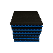 12 Pack - Wedge2.5 - Acoustic Foam - Blue Black - 30cm Hush Echo