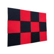 12 Pack - Wedge2.5 - Acoustic Foam - Red Black - 30cm Hush Echo