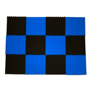 12 Pack - Wedge2.5 - Acoustic Foam - Blue Black - 30cm Hush Echo