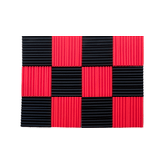 12 Pack - Wedge2.5 - Acoustic Foam - Red Black - 30cm Hush Echo