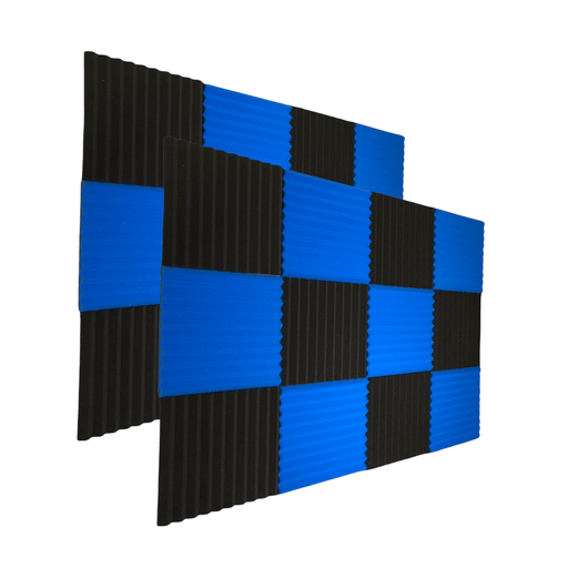 24 Pack - Wedge2.5 - Acoustic Foam - Blue Black - 30cm Hush Echo