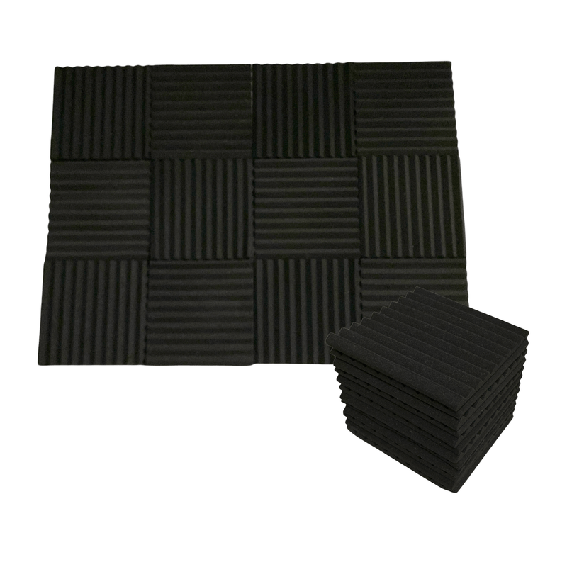24 Pack - Wedge2.5 - Acoustic Foam - Black - 30cm Hush Echo