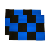 24 Pack - Wedge2.5 - Acoustic Foam - Blue Black - 30cm Hush Echo