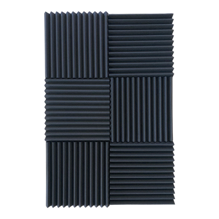 6 Pack - Wedge5 - Acoustic Foam - Black - 30cm Hush Echo