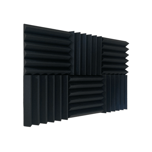 6 Pack - Wedge - Acoustic Foam - Black - 30cm Hush Echo