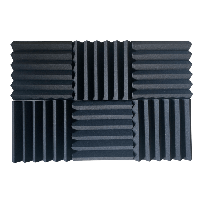6 Pack - Wedge - Acoustic Foam - Black - 30cm Hush Echo