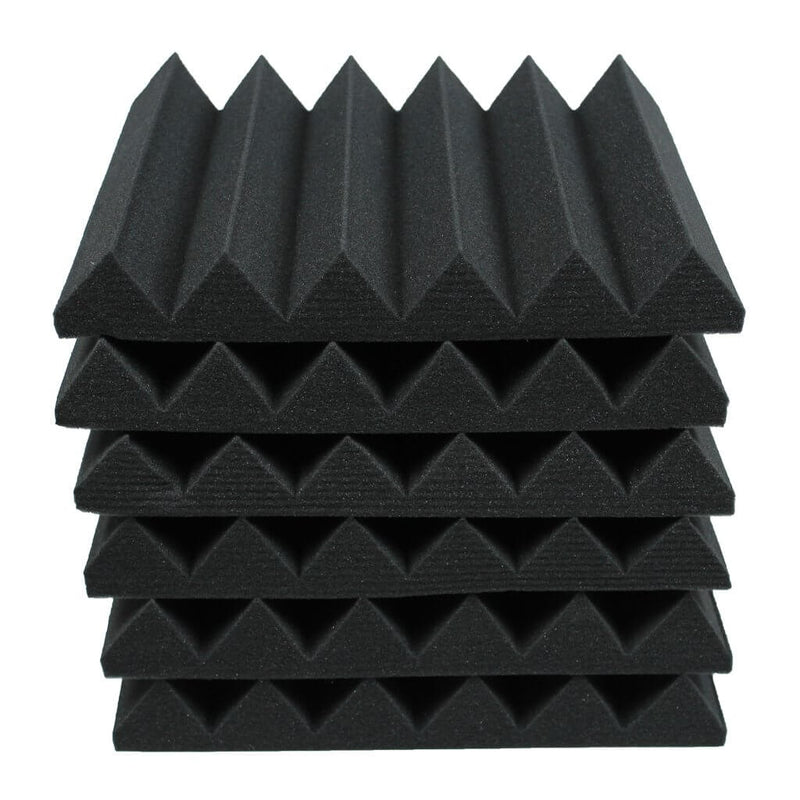 Wedge Acoustic Foam Black 30cm (6 Pack) | Hush Echo